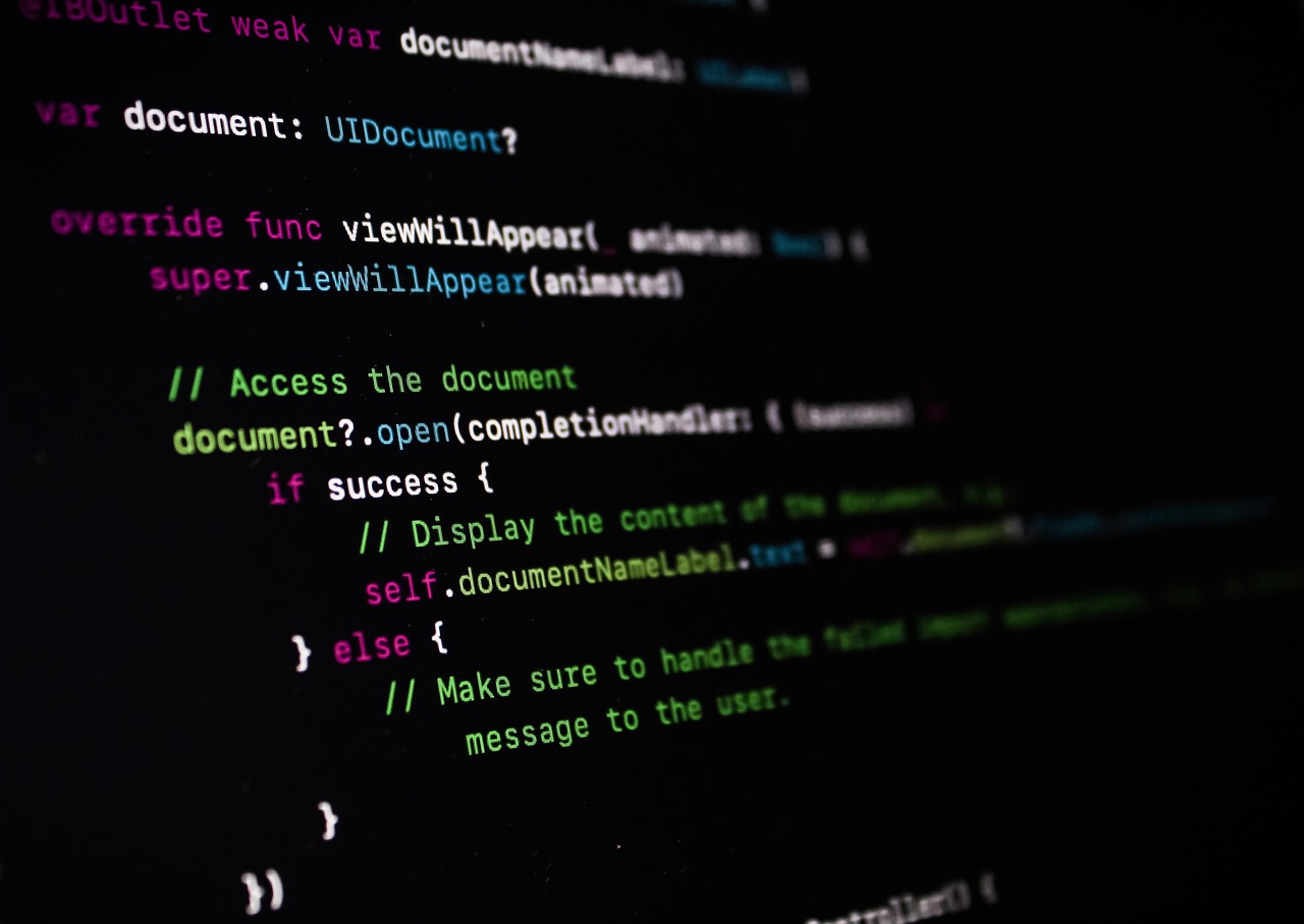 code editor screen